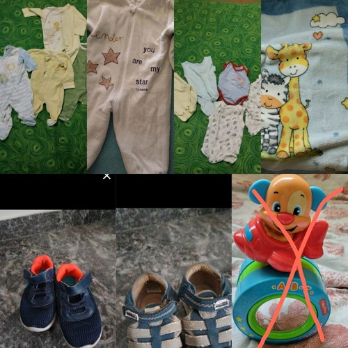 Boys' baby clothes, dowry and shoes 19,22, toy.19 pcs