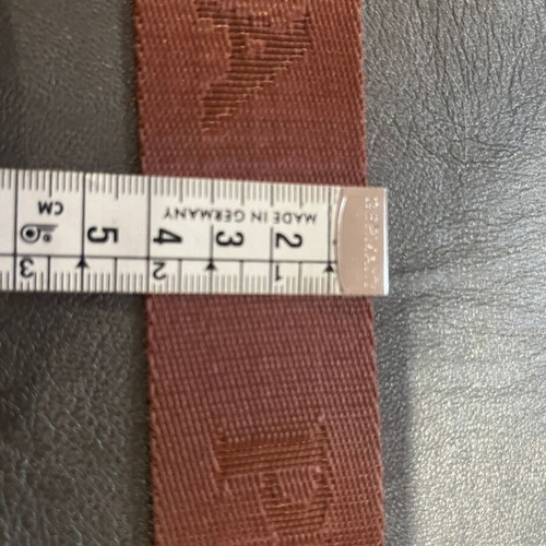 Bag strap new, brown with silver metal details and technoleather