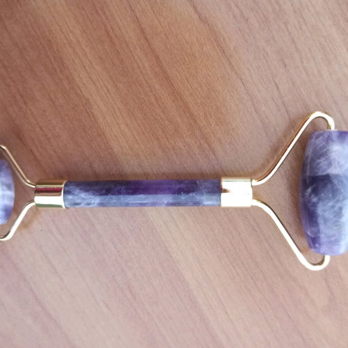Amethyst face massage roller new, anti-aging mineral stone