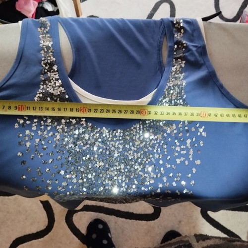 Photograph Plus Size Blouse Set with Sequins like new, viscose