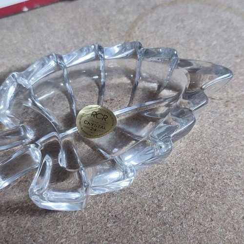 RCR crystal trinket dish leaf design new
