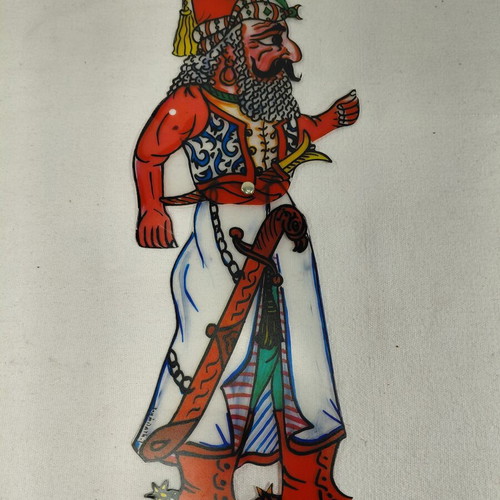 Karagiozis shadow theatre figure used, Dagakou creation