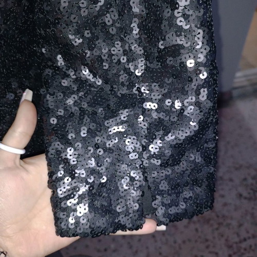 Black sequin jacket like new, size L