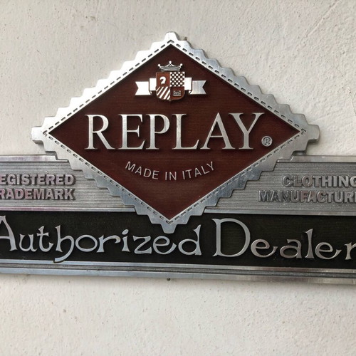 Replay wall metal sign like new