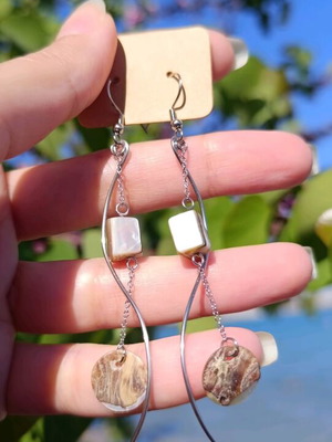 Handmade earrings made of steel new