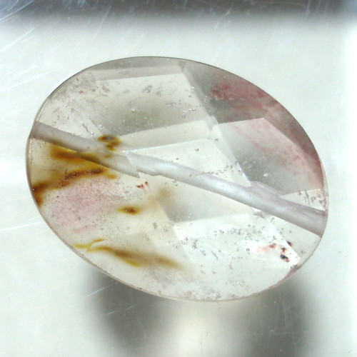 Mineral quartz with oxide inclusions like new
