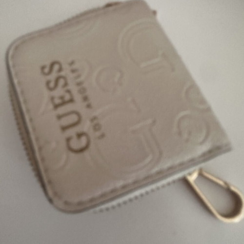 Guess small embossed zip-around wallet off-white, like new
