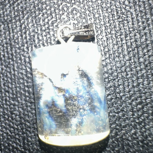 Handmade resin pendant with galaxy effect, rectangular