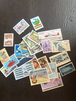 Collectible stamps with airplanes and aviation themes new