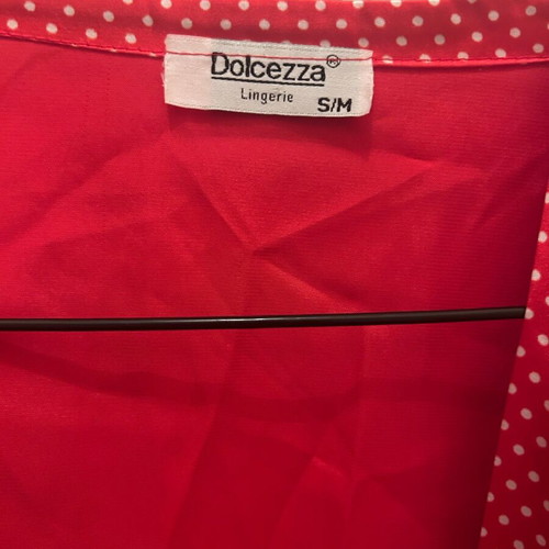 Dolcetta satin nightdress set with robe like new, red