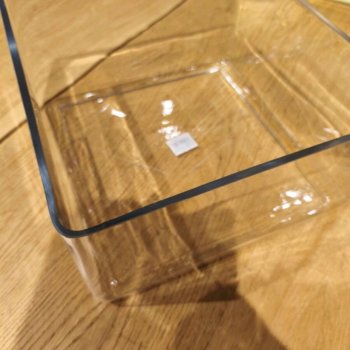 XL butlers low square glass vase like new