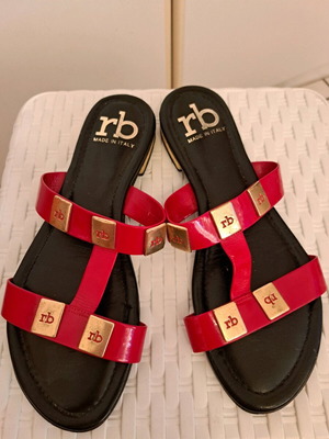 Flat leather summer shoes Rocco Barocco used, size 36