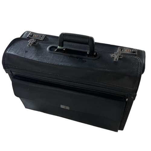 Medical bag used, black, height 33 cm, width 48 cm