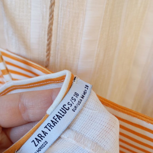 Zara summer dress like new, size M, white and orange