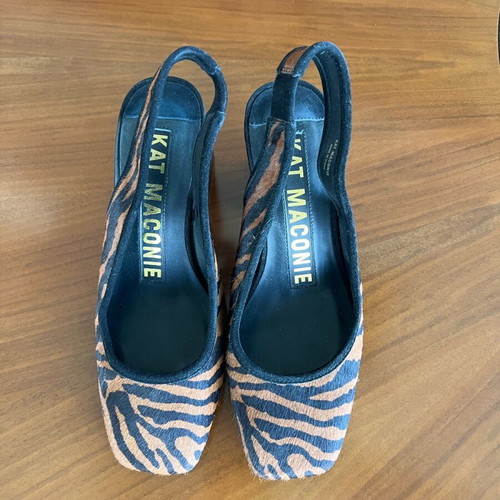 Kat Maconie women's slingback shoes like new, brown pony hair