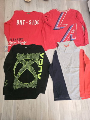 Long-sleeve T-shirts like new, pack of 4 for 10-11 years old