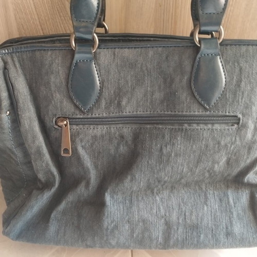 Dudlin Shoulder Bag like new with colorful embroidery and denim texture
