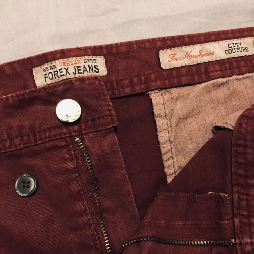 Jeans Forex used, size 38, burgundy color