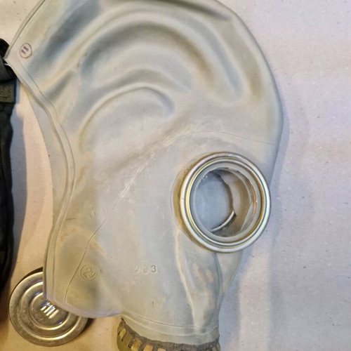 Full head gas mask with bag and tape Bulgarian army used