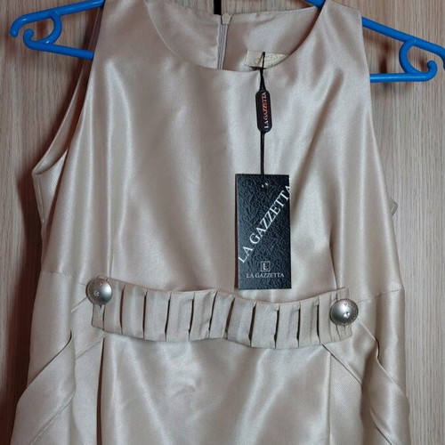 La Gazzetta dress new, size Small, beige gold