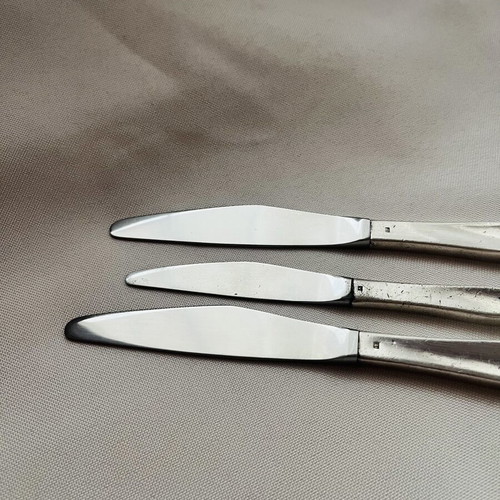 Christofle France collectible set of 3 knives used, Olympic Airways Onassis era
