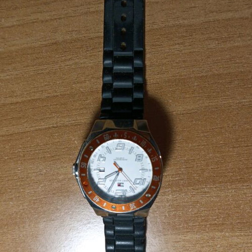 Tommy Hilfiger watch like new, steel, orange, waterproof