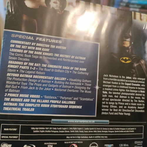Batman 1989 Tim Burton Blu-Ray new with English subtitles