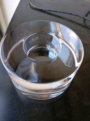 Puck crystal candle holder Orrefors new