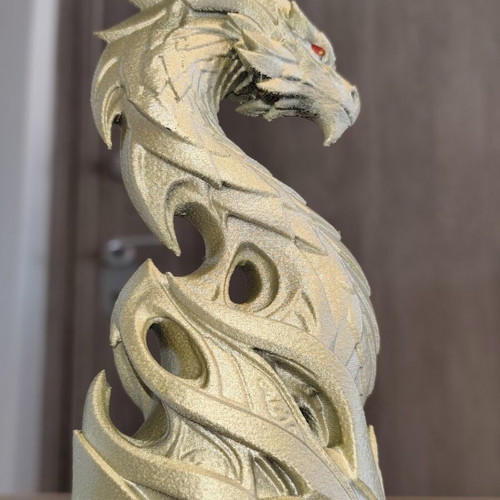 Golden Dragon 17cm 3D printed decorative sculpture new