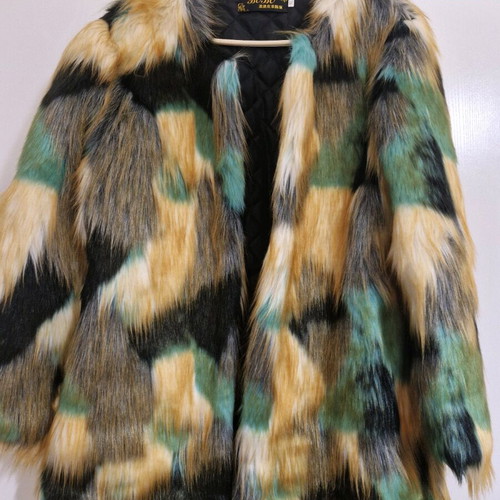 Ecological fur like new, size medium-large, multicolored