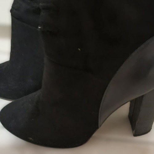Black boots suede and genuine leather combination size 40 like new