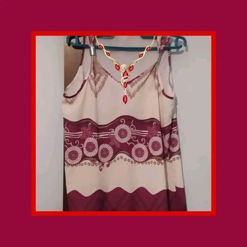 Burgundy blouse with beautiful pattern, XL