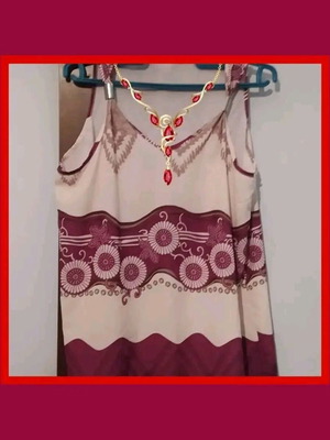 Burgundy blouse with beautiful pattern, XL