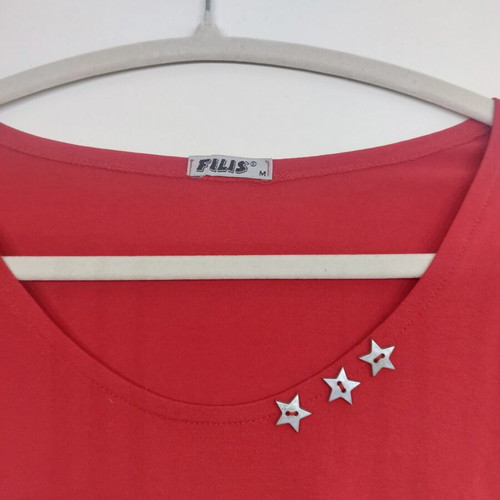 Women's summer short-sleeve blouse red, like new, size M