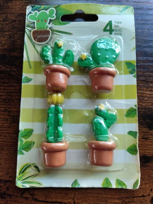 Erasers cactus design, pack of 4, new