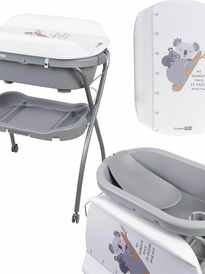 Baby bath and changing table like new with koala design and wheels