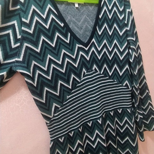 Numph knitted long dress like new, black and green