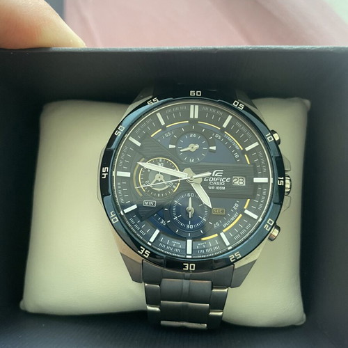 Casio Edifice wristwatch, blue and silver