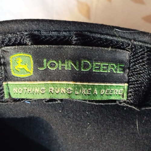 John Deere men's wool flat cap, black