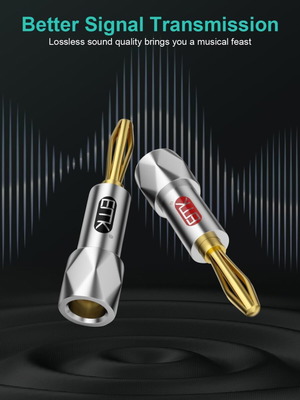 Banana plugs gold plated 24k for speaker cables