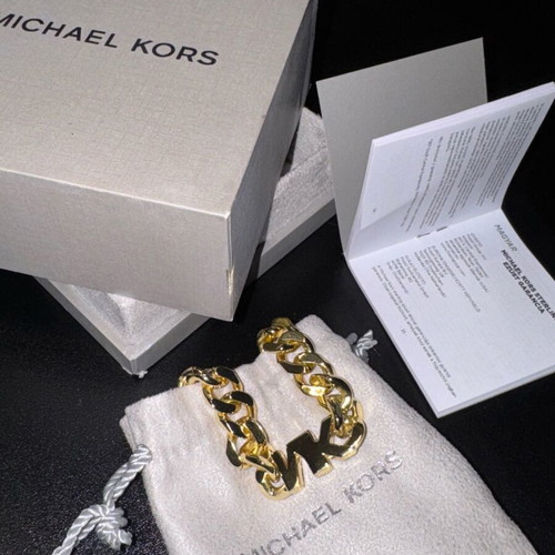 Michael Kors necklace new, gold plated with zircon