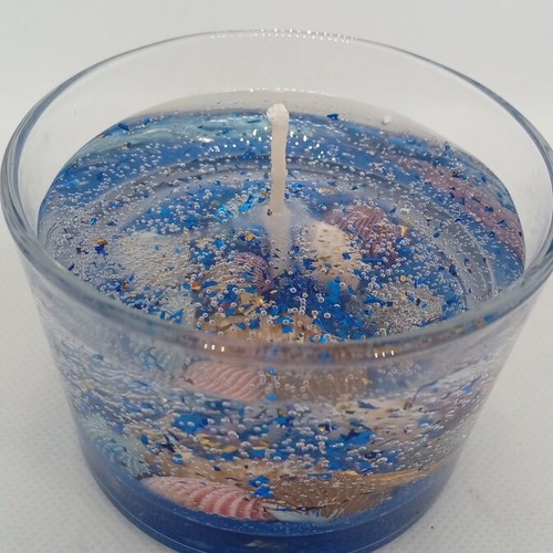 Gel candle Ocean Luxury handmade with gold leaf and Wood & Salt scent