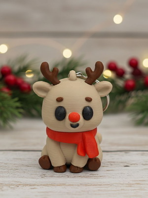 Christmas keychain Rudolph reindeer new 3D printed