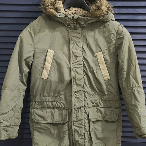 Benetton kids parka jacket size 130, used, green
