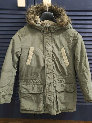 Benetton kids parka jacket size 130, used, green