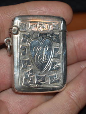 Vintage silver matchbox used Birmingham England