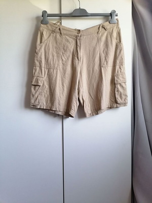 Linen women's shorts Fashion new, size L, beige