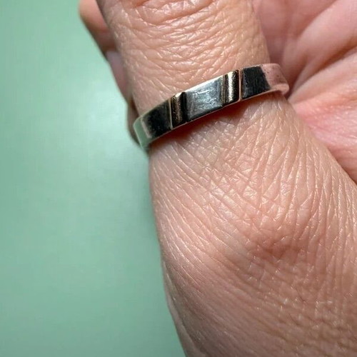 Handmade ring silver 999 and 14K like new, vintage minimal
