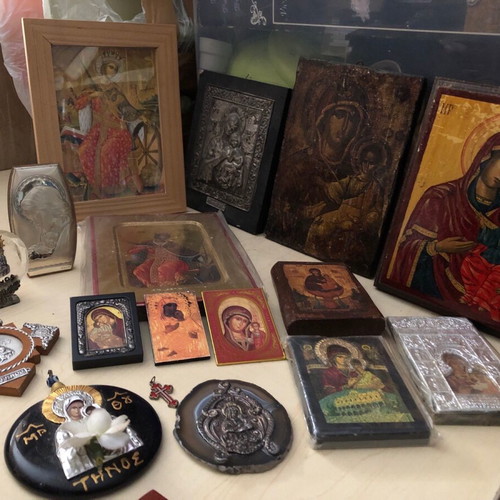 Religious icons and items used, package