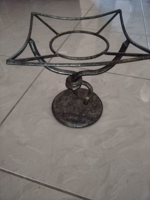 Forged metal base like new, heavy metal with industrial vintage finish